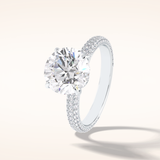 3 CT Round Shaped Pave Moissanite Engagement Ring