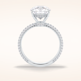 3 CT Round Shaped Pave Moissanite Engagement Ring