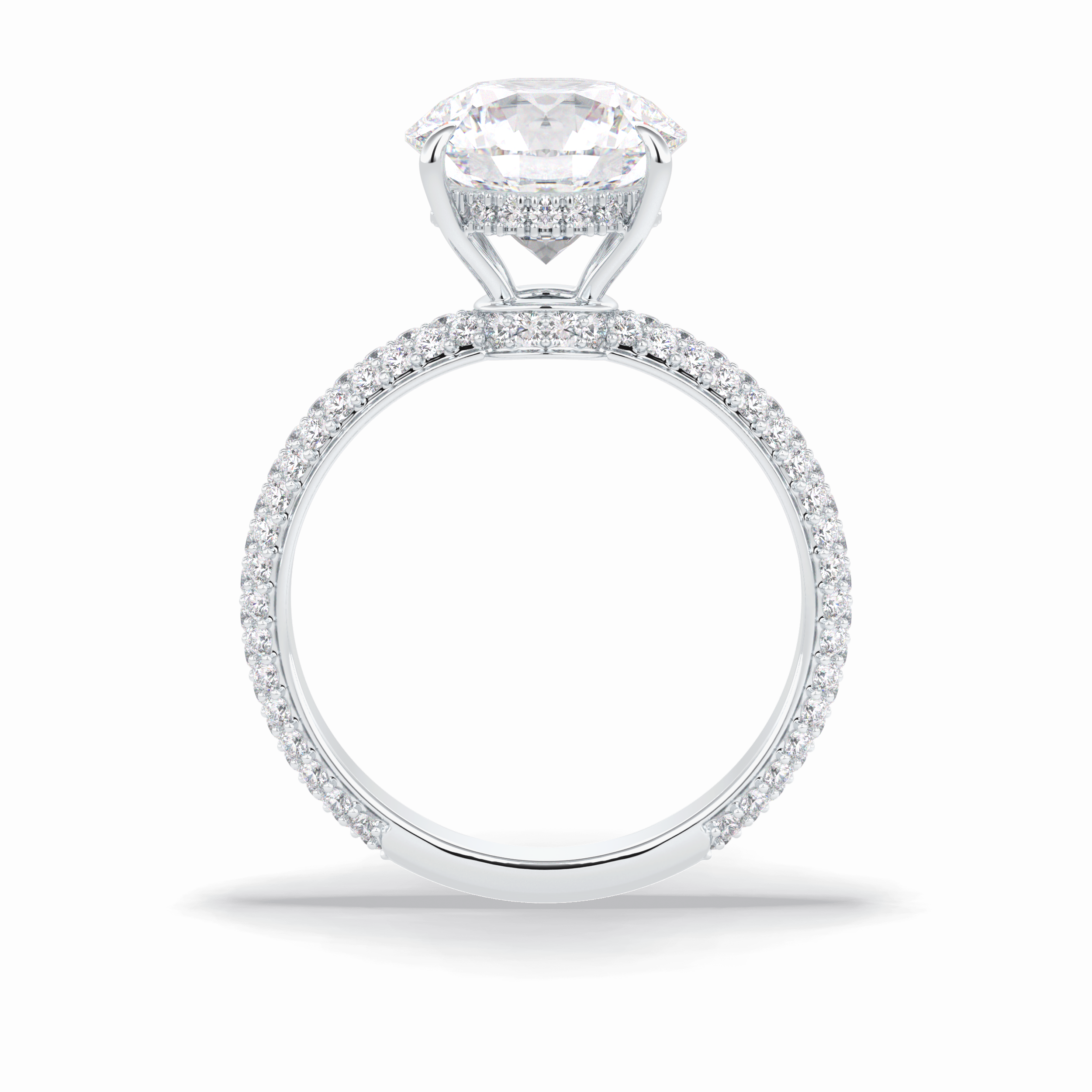 Round Hidden Halo & Pave Lab Grown Diamond Engagement Ring