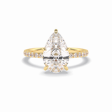 Pear Hidden Halo & Pave Lab Grown Diamond Engagement Ring