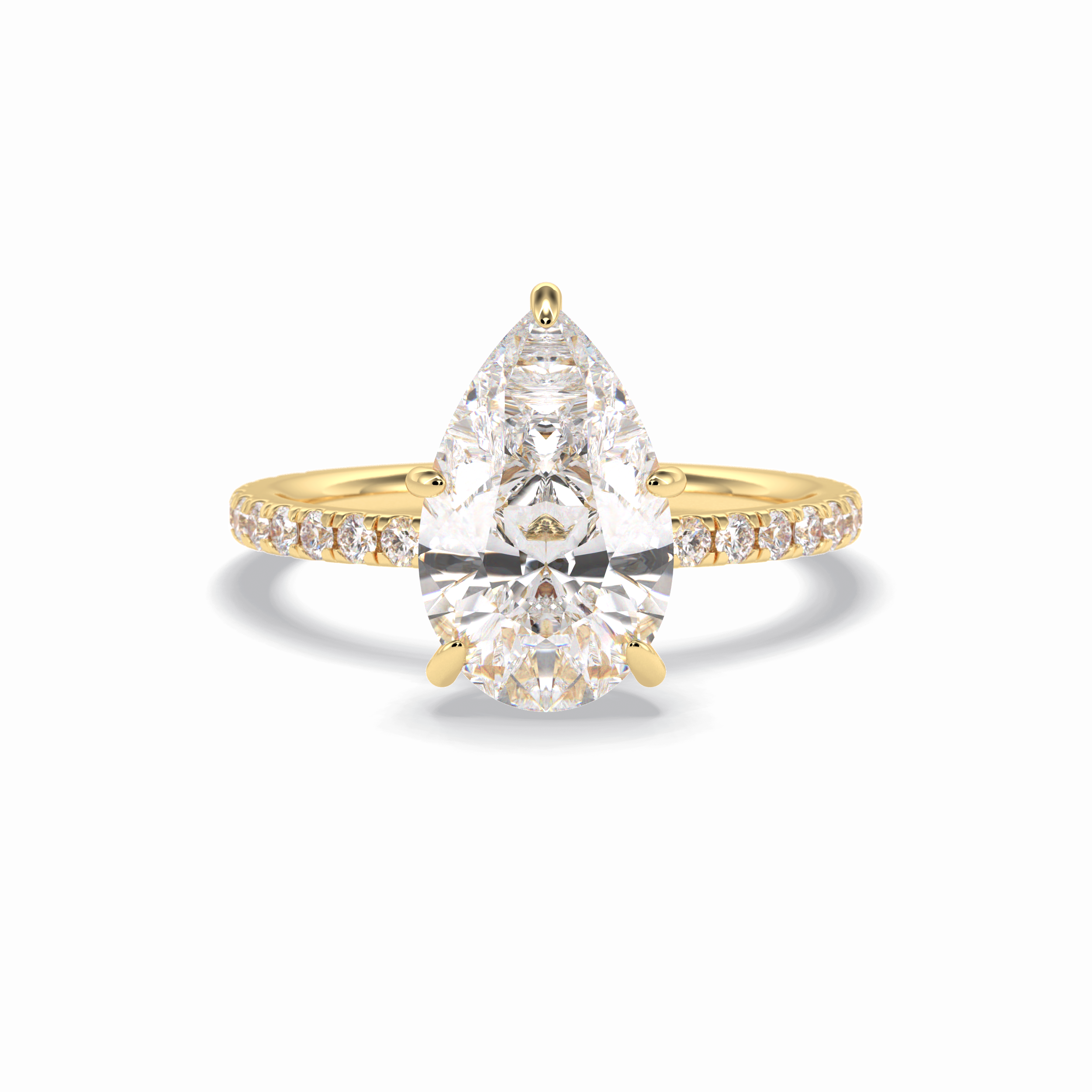 Pear Hidden Halo & Pave Lab Grown Diamond Engagement Ring