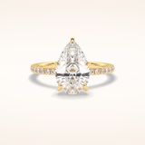 3.05 CT Pear Shaped Pave Moissanite Engagement Ring 21