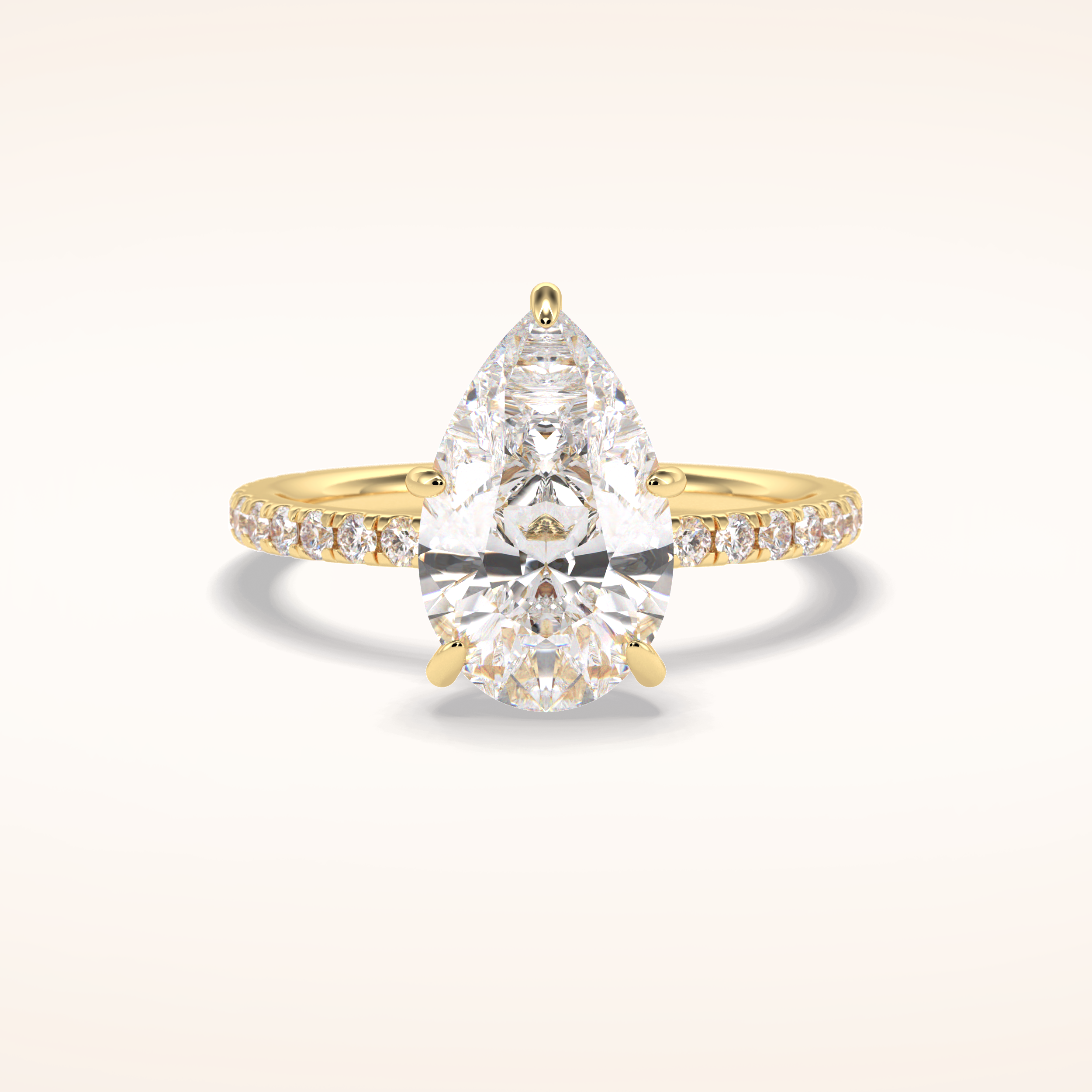 3.05 CT Pear Shaped Pave Moissanite Engagement Ring 21