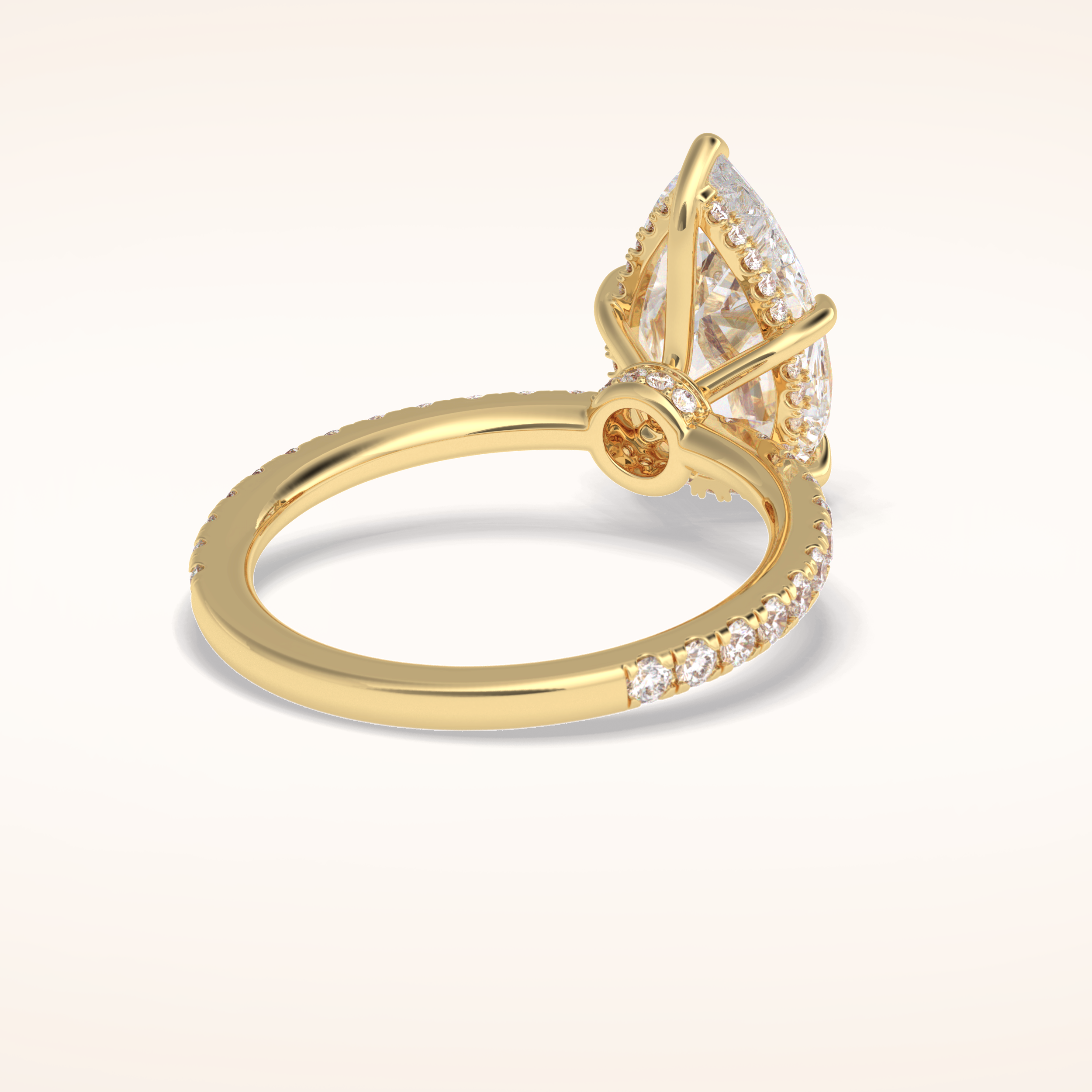 3.05 CT Pear Shaped Pave Moissanite Engagement Ring 20