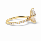 Pear Hidden Halo & Pave Lab Grown Diamond Engagement Ring
