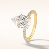 3.05 CT Pear Shaped Pave Moissanite Engagement Ring 16