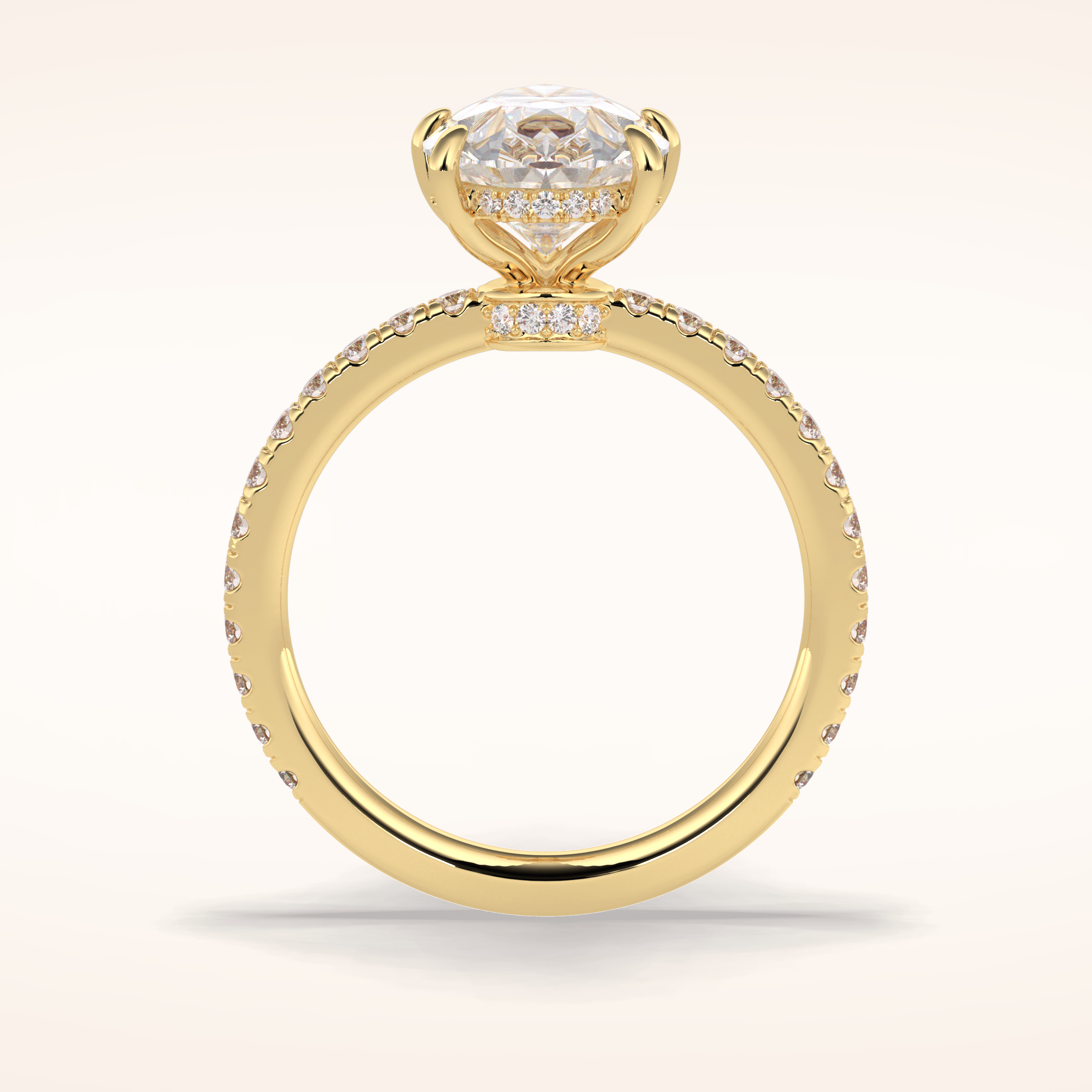 3.05 CT Pear Shaped Pave Moissanite Engagement Ring 15