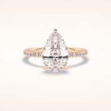 3.05 CT Pear Shaped Pave Moissanite Engagement Ring 14