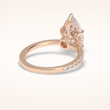 3.05 CT Pear Shaped Pave Moissanite Engagement Ring 13