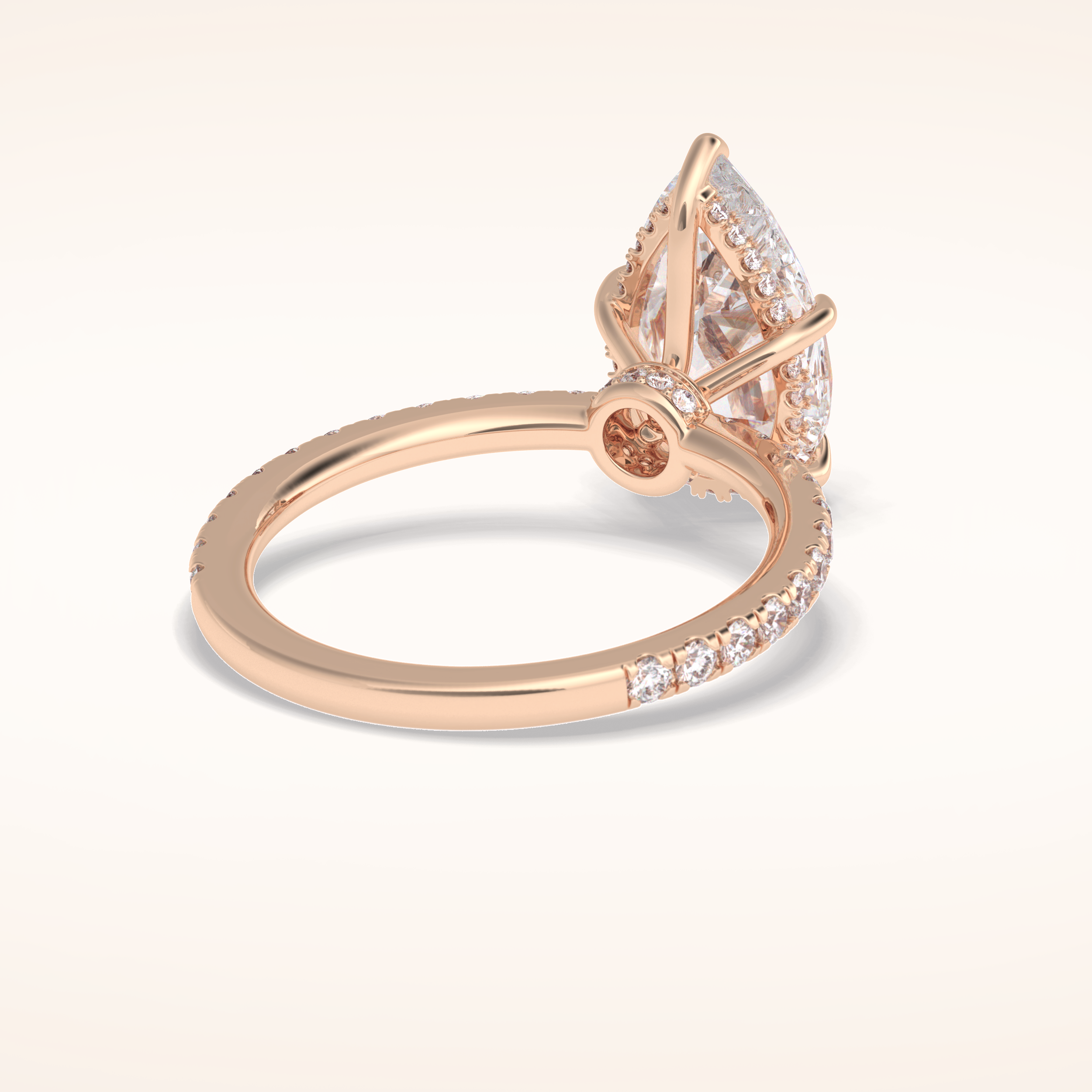 3.05 CT Pear Shaped Pave Moissanite Engagement Ring 13