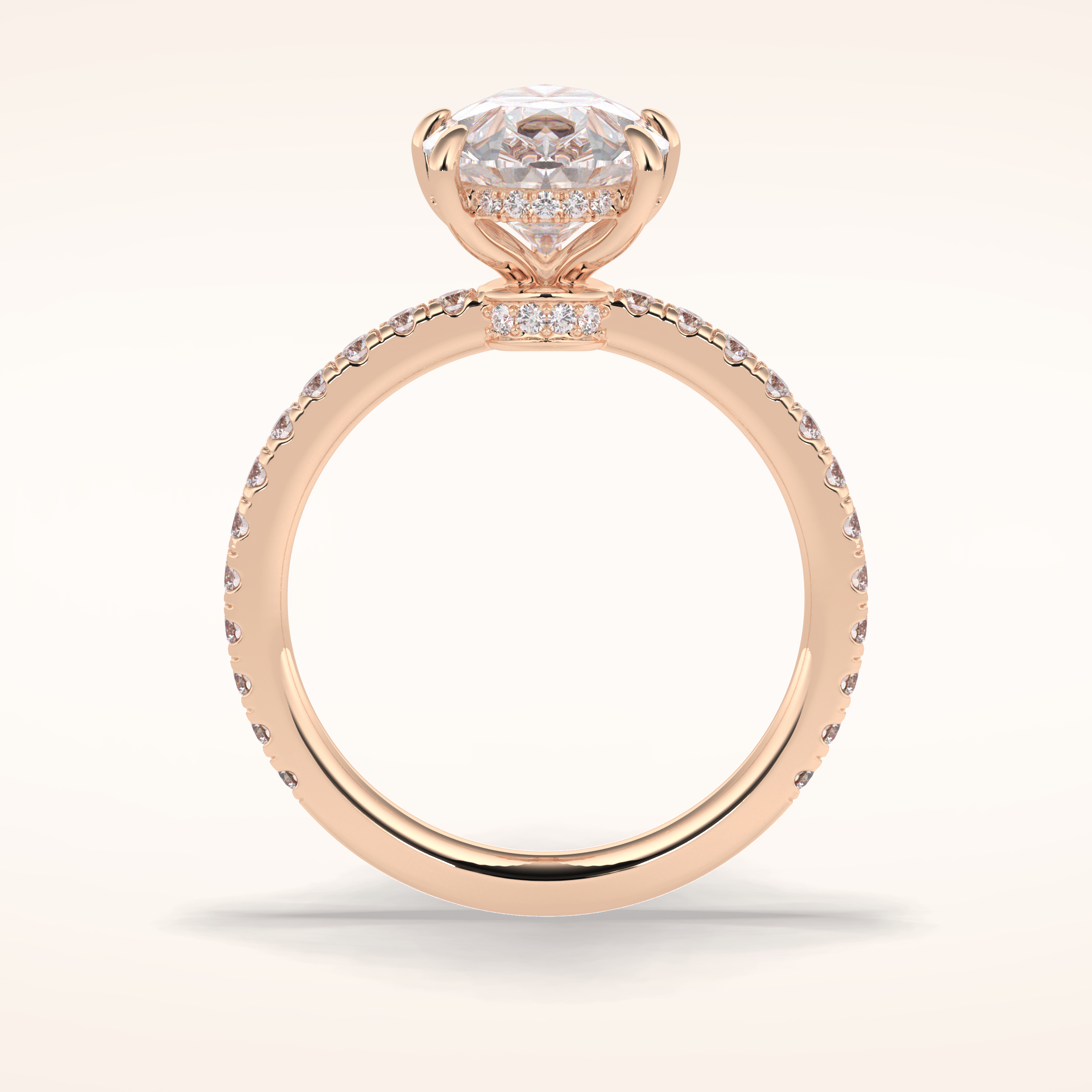 3.05 CT Pear Shaped Pave Moissanite Engagement Ring 8