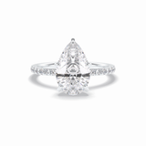 Pear Hidden Halo & Pave Lab Grown Diamond Engagement Ring