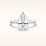3.05 CT Pear Shaped Pave Moissanite Engagement Ring 7