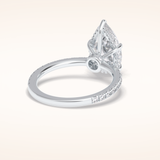 3.05 CT Pear Shaped Pave Moissanite Engagement Ring 6
