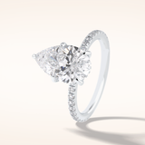 3.05 CT Pear Shaped Pave Moissanite Engagement Ring 2