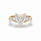 Heart Three Stone Lab Grown Diamond Engagement Ring