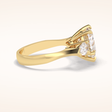 3.05 CT Heart Shaped Three Stone Moissanite Engagement Ring
