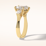 3.05 CT Heart Shaped Three Stone Moissanite Engagement Ring