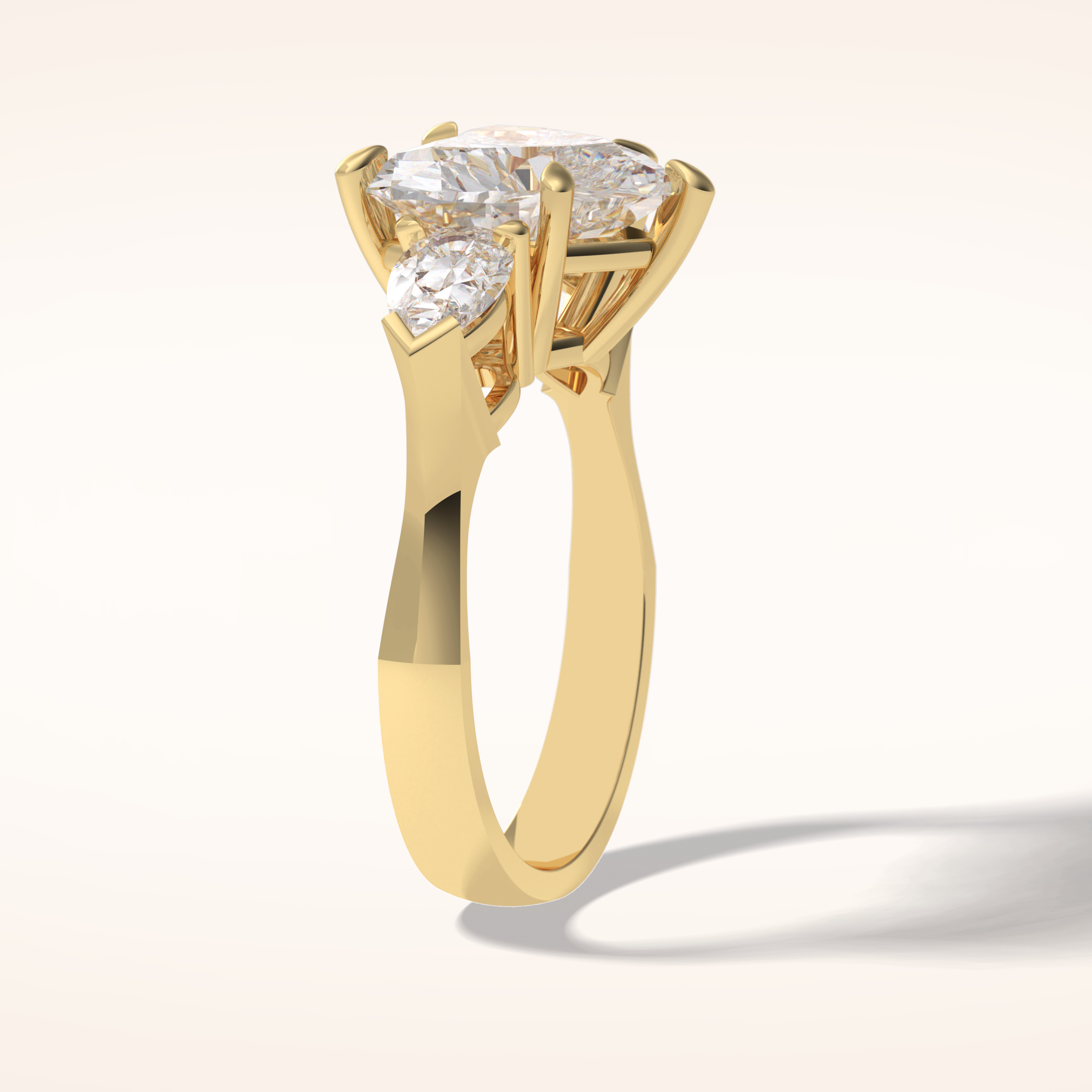 3.05 CT Heart Shaped Three Stone Moissanite Engagement Ring