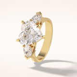 3.05 CT Heart Shaped Three Stone Moissanite Engagement Ring