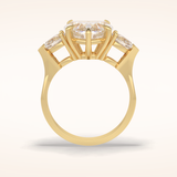 3.05 CT Heart Shaped Three Stone Moissanite Engagement Ring