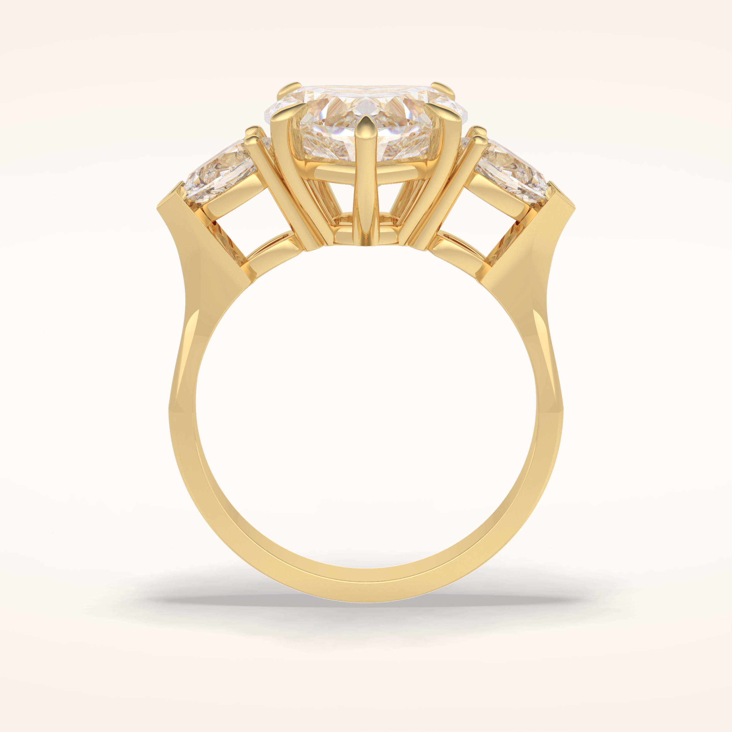 3.05 CT Heart Shaped Three Stone Moissanite Engagement Ring