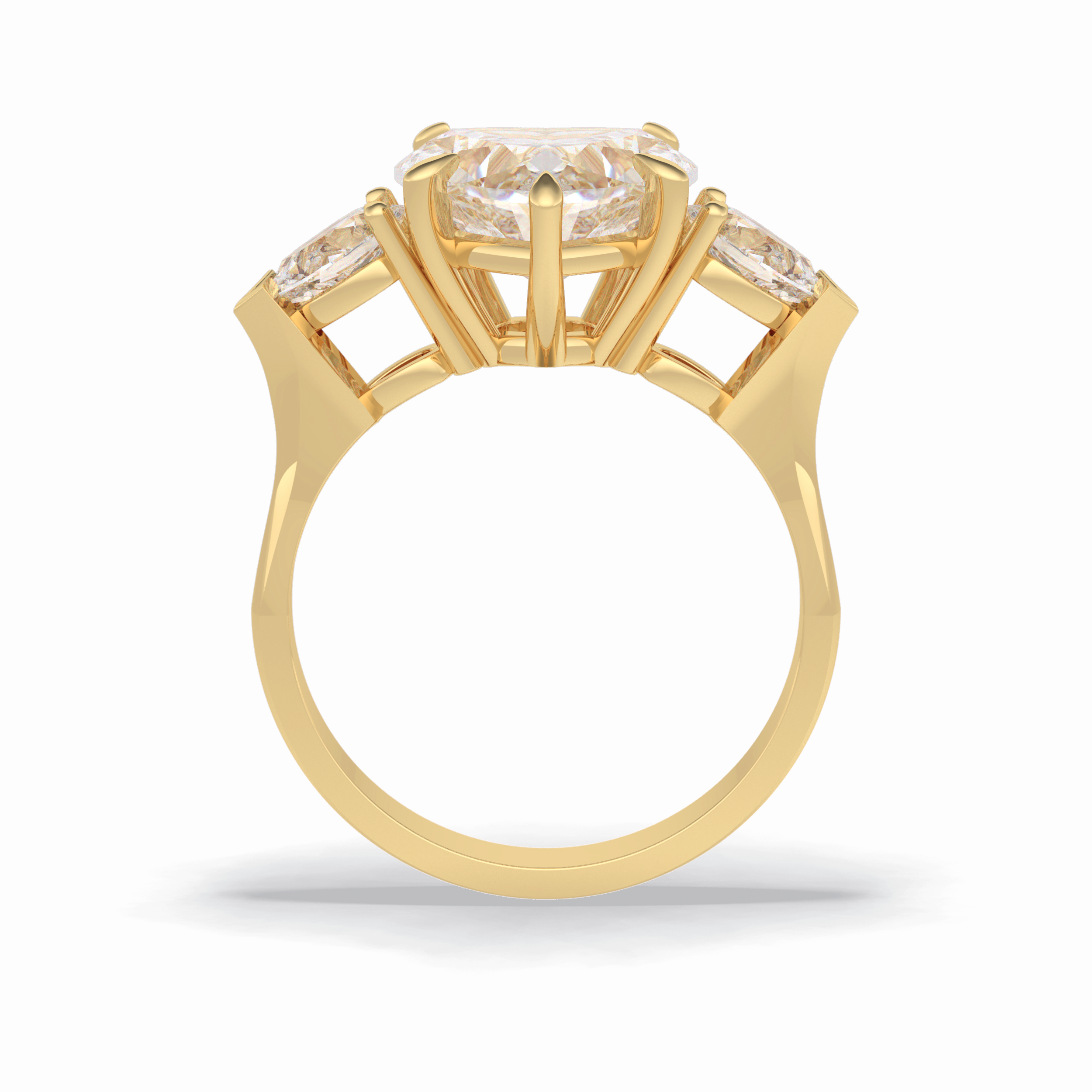 Heart Three Stone Lab Grown Diamond Engagement Ring