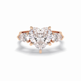 Heart Three Stone Lab Grown Diamond Engagement Ring