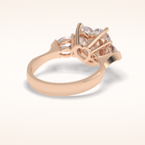3.05 CT Heart Shaped Three Stone Moissanite Engagement Ring