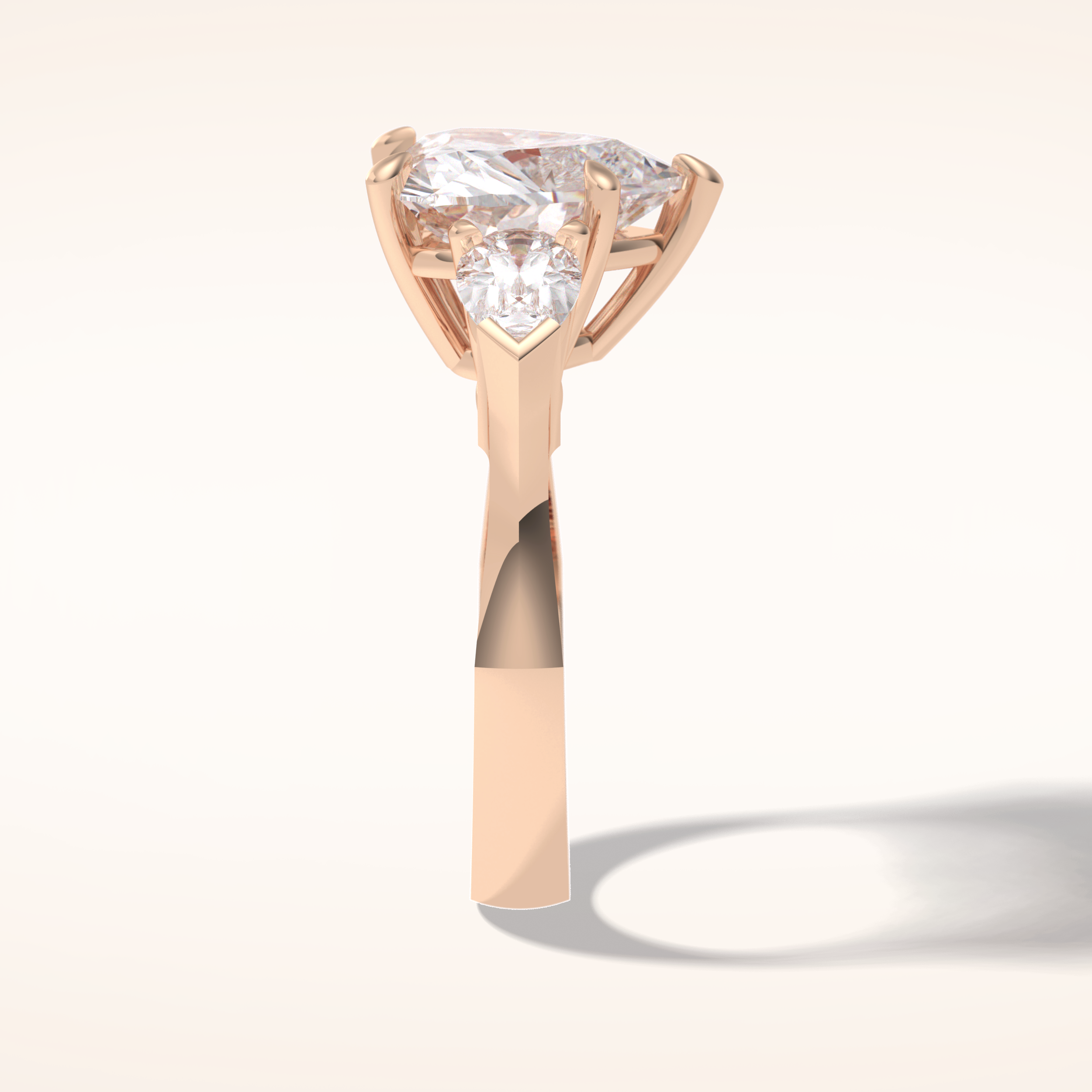 3.05 CT Heart Shaped Three Stone Moissanite Engagement Ring