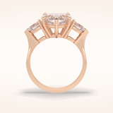 3.05 CT Heart Shaped Three Stone Moissanite Engagement Ring