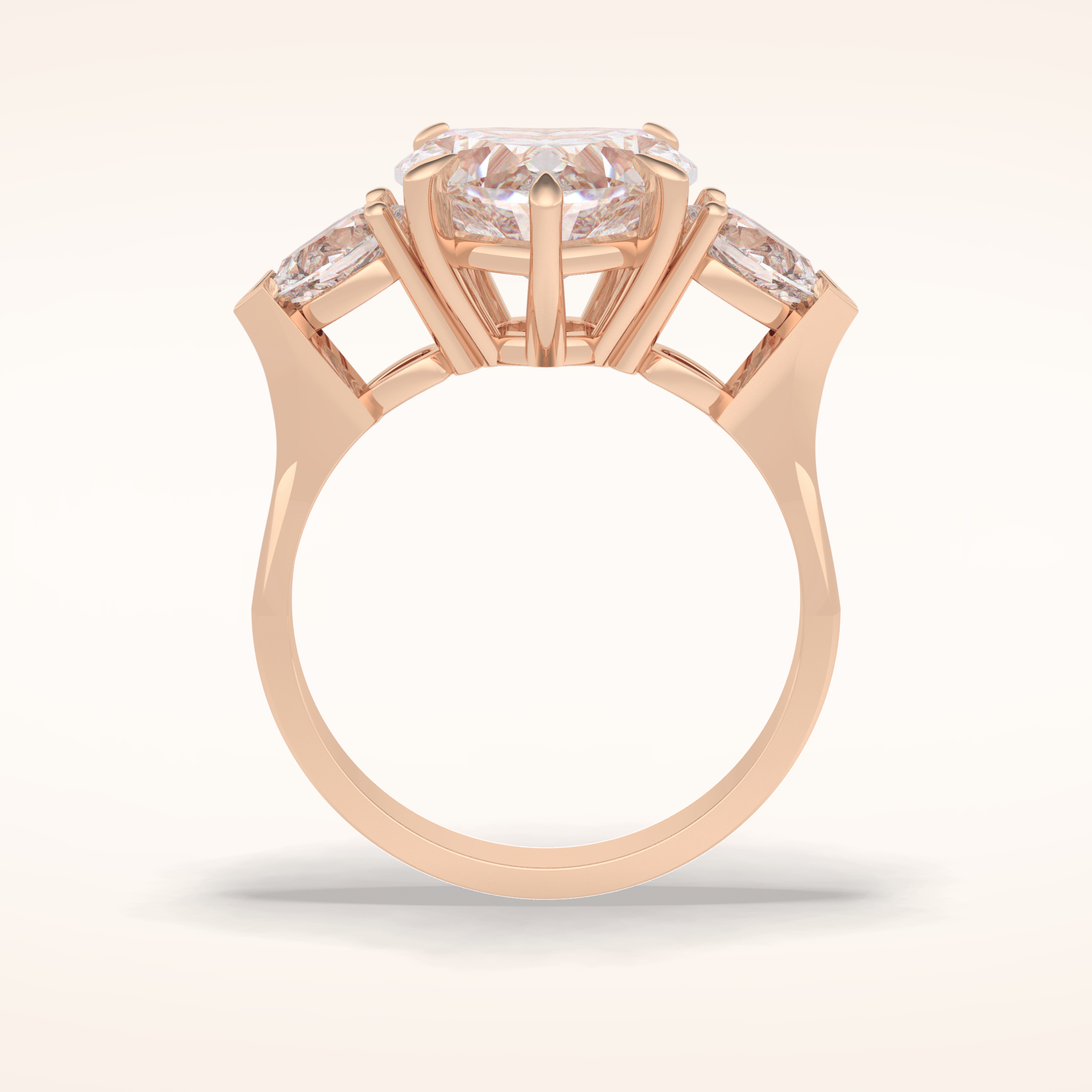 3.05 CT Heart Shaped Three Stone Moissanite Engagement Ring