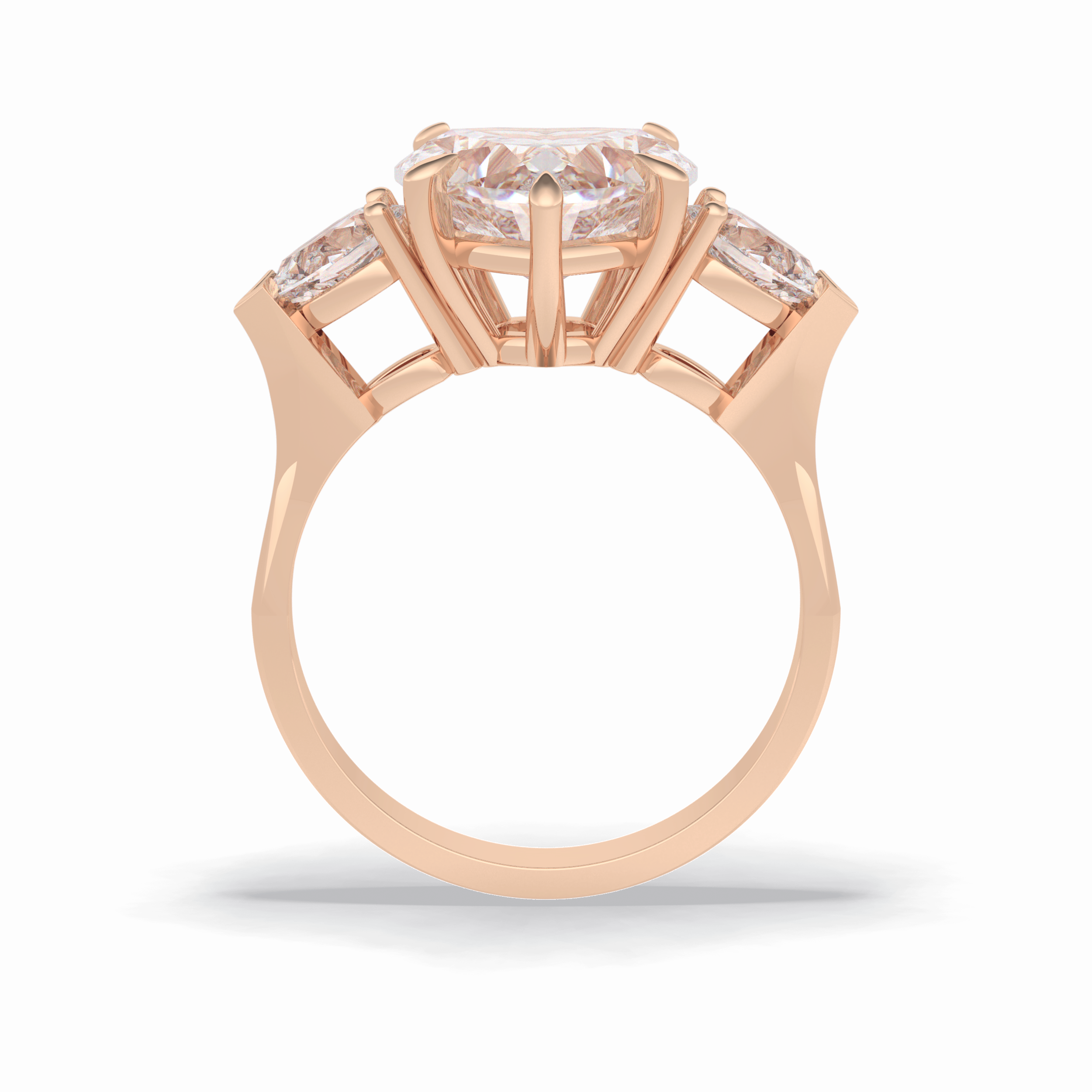 Heart Three Stone Lab Grown Diamond Engagement Ring