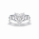 Heart Three Stone Lab Grown Diamond Engagement Ring