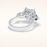 3.05 CT Heart Shaped Three Stone Moissanite Engagement Ring