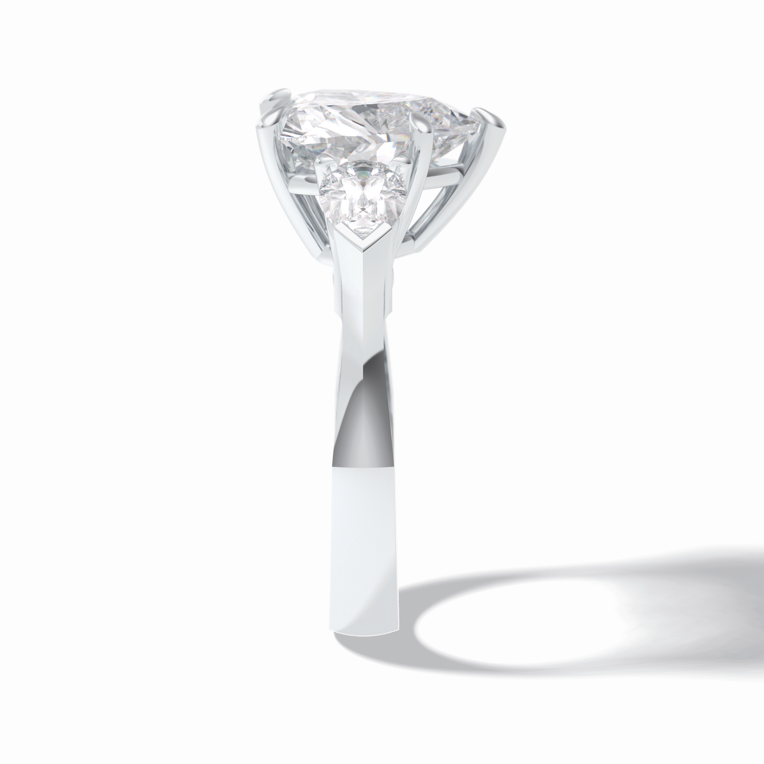 Heart Three Stone Lab Grown Diamond Engagement Ring