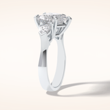 3.05 CT Heart Shaped Three Stone Moissanite Engagement Ring