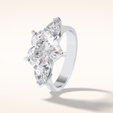 3.05 CT Heart Shaped Three Stone Moissanite Engagement Ring