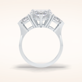 3.05 CT Heart Shaped Three Stone Moissanite Engagement Ring