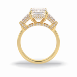Emerald Three Stone Lab Grown Diamond Engagement Ring