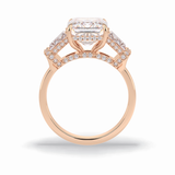 Emerald Three Stone Lab Grown Diamond Engagement Ring