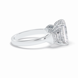 Emerald Three Stone Lab Grown Diamond Engagement Ring