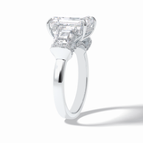 Emerald Three Stone Lab Grown Diamond Engagement Ring