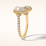 4 CT Pear Shaped Pave Moissanite Engagement Ring