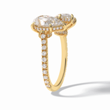 Pear Two Stone & Pave Lab Grown Diamond Engagement Ring