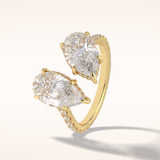4 CT Pear Shaped Pave Moissanite Engagement Ring