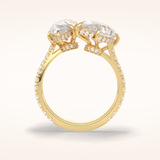 4 CT Pear Shaped Pave Moissanite Engagement Ring