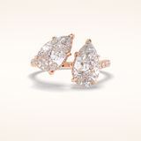 4 CT Pear Shaped Pave Moissanite Engagement Ring
