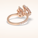 4 CT Pear Shaped Pave Moissanite Engagement Ring