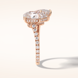 4 CT Pear Shaped Pave Moissanite Engagement Ring